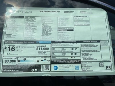 2026 Cadillac Escalade Luxury
