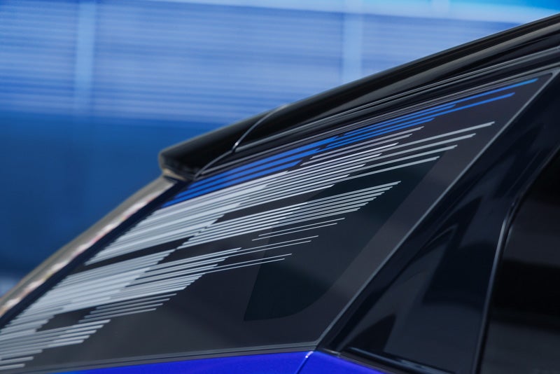 Close-up of the Modern Pattern on the 2026 OPTIQ-V Rear Quarter Glass | Steinle GMC Cadillac in Fremont OH